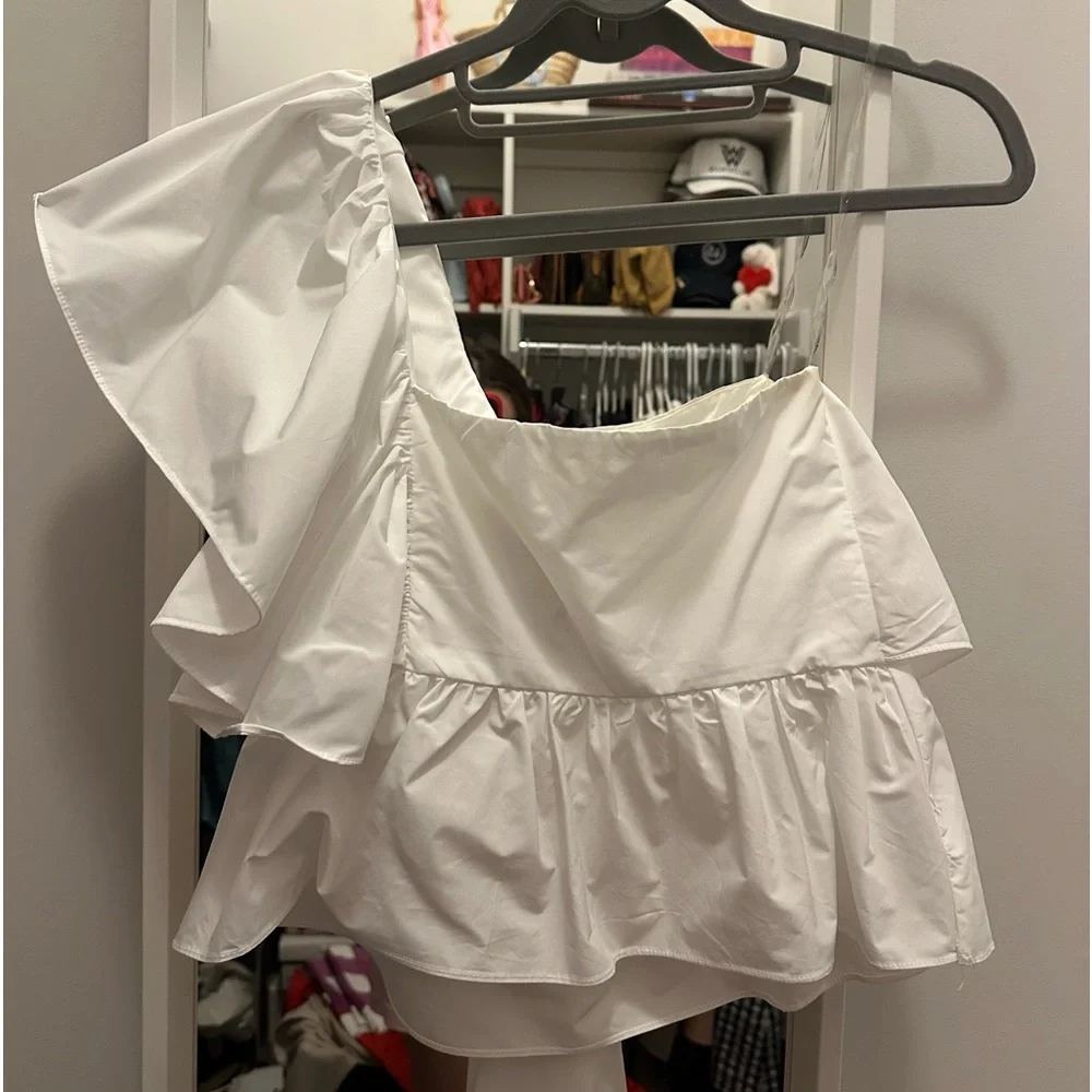One Shoulder Ruffle Top - Picture 3 of 3
